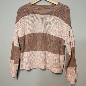 𝅺AMERICAN Eagle - Dusty Pink Striped Sweater - Size S - EUC